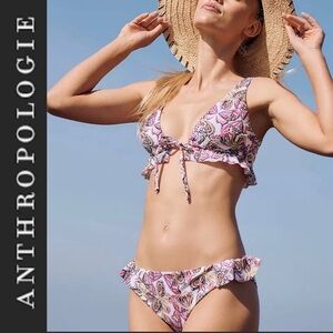 NWT Anthropologie Butterfly Ruffled Bikini Bottom m